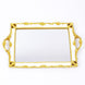 Metallic Gold/White Resin Decorative Vanity Serving Tray, Rectangle Mirrored Tray#whtbkgd