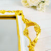 Metallic Gold/White Resin Decorative Vanity Serving Tray, Rectangle Mirrored Tray