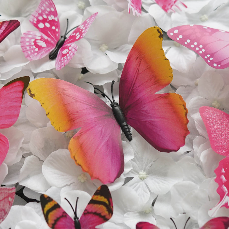 12 Pack | 3D Butterfly Wall Decals, DIY Stickers Decor - Pink Collection