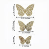 12 Pack | 3D Gold Butterfly Wall Decals, DIY Mural Stickers, Metallic Butterfly Cake Decorations