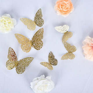 Glamorous and Elegant Gold Butterfly Wall Decals