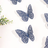 12 Pack | 3D Navy Blue Butterfly Wall Decals DIY Removable Mural Stickers Cake Decorations