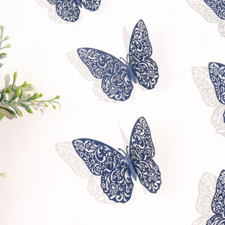 Add a Touch of Elegance with 3D Navy Butterfly Wall Decals