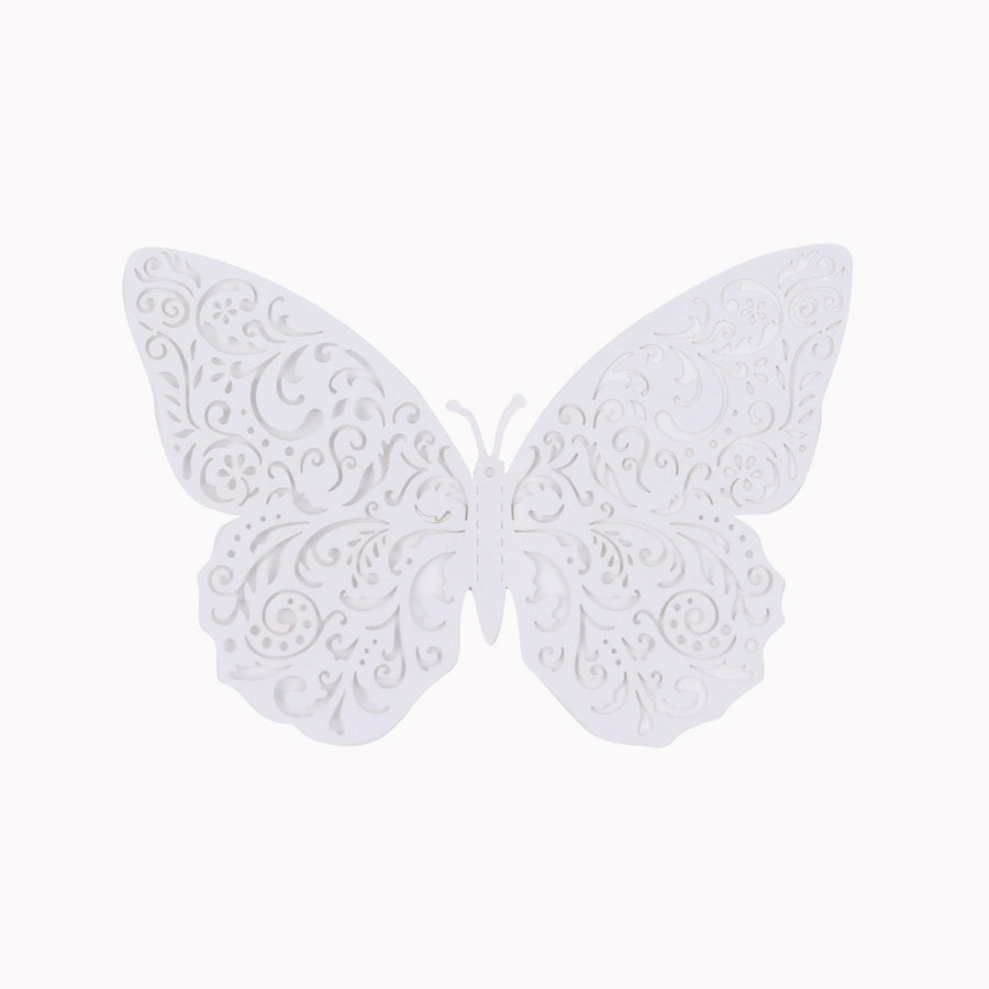 12 Pack | 3D White Butterfly Wall Decals DIY Removable Mural Stickers Cake Decorations#whtbkgd