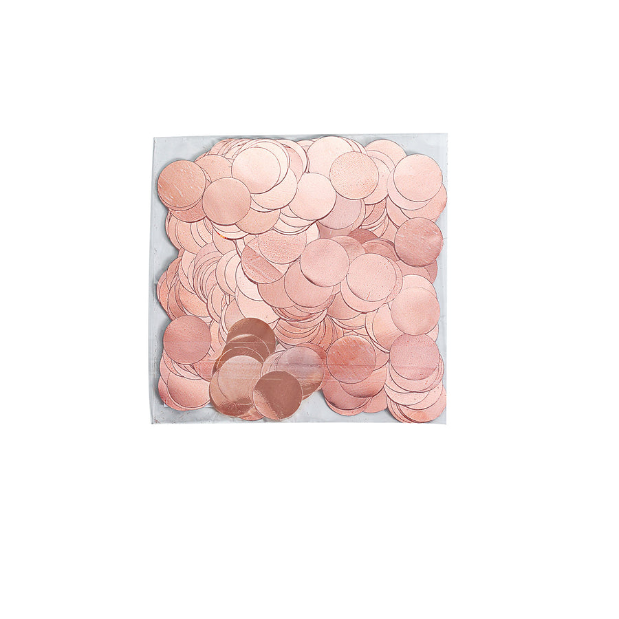 18G Bag | Rose Gold Round Foil Metallic Table Confetti Dots, Balloon Confetti Decor