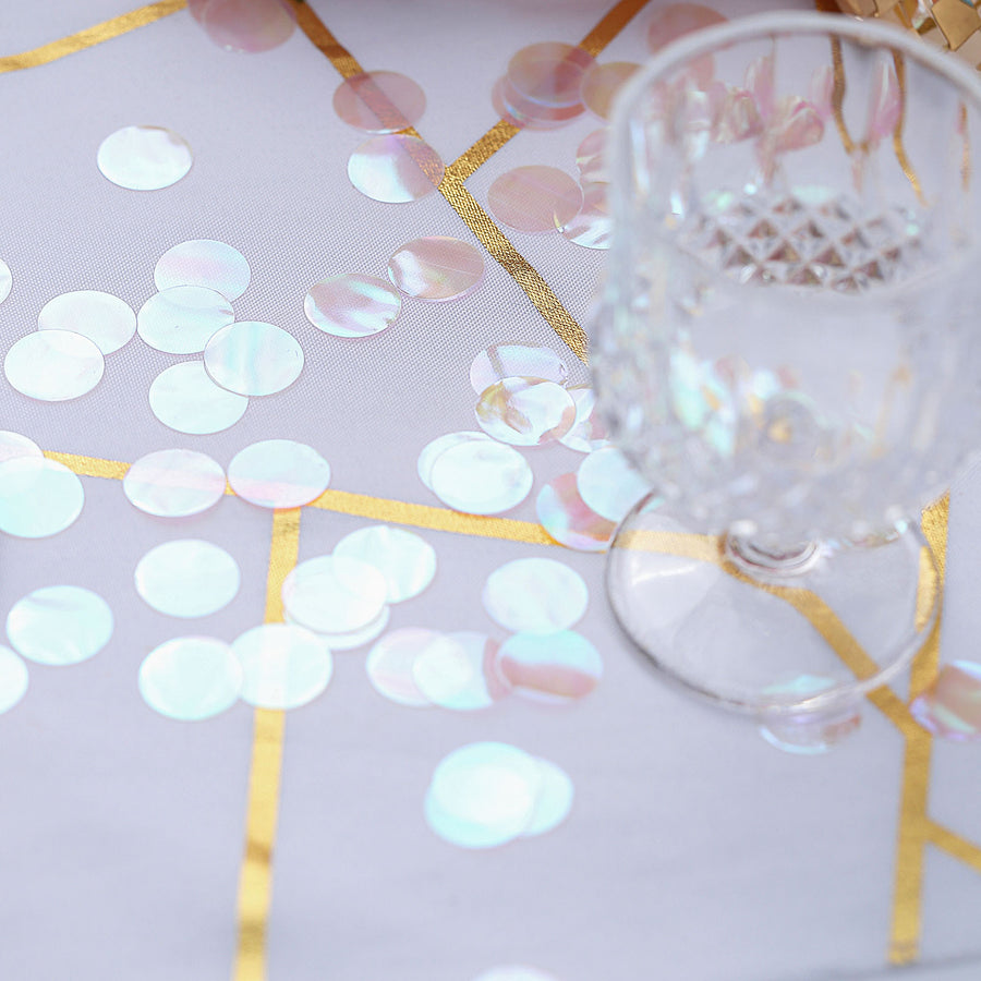 18G Bag | Iridescent Round Foil Metallic Table Confetti Dots, Balloon Confetti Decor