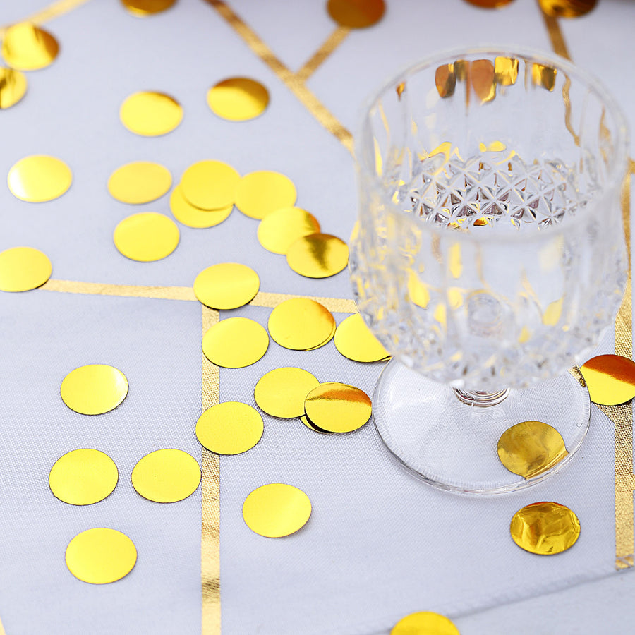 18G Bag | Gold Round Foil Metallic Table Confetti Dots, Balloon Confetti Decor