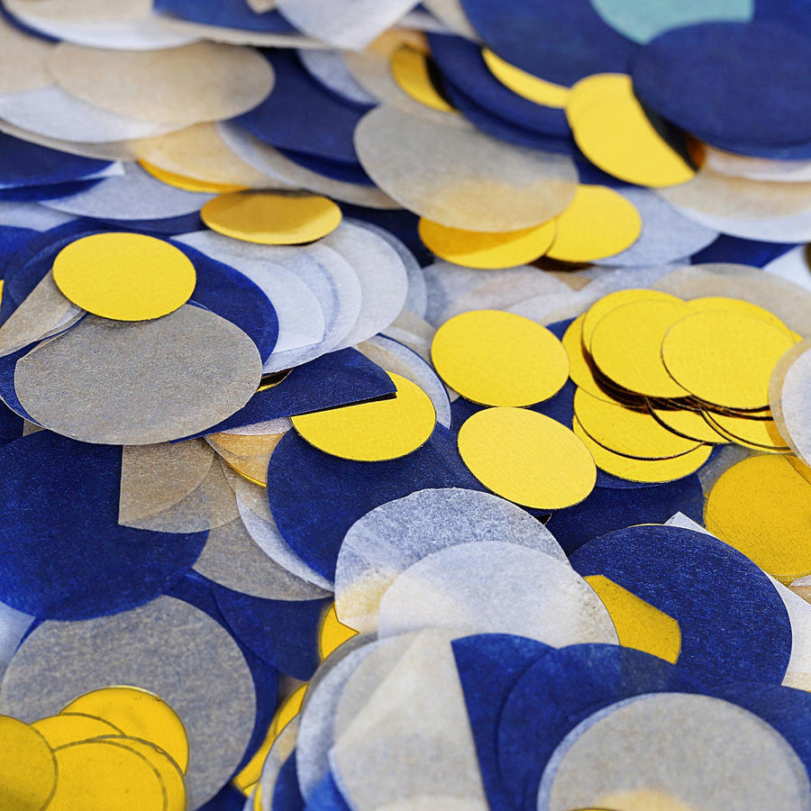 Navy/Gold Theme Tissue Paper & Foil Table Confetti Mix, Balloon Confetti Decor - Champagne#whtbkgd