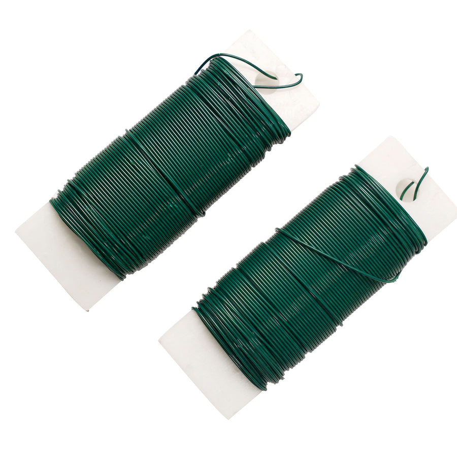 2 Pack 20 Gauge Green Floral Wire DIY Craft Paddle Wire for Flower Arrangements 38 Yards#whtbkgd