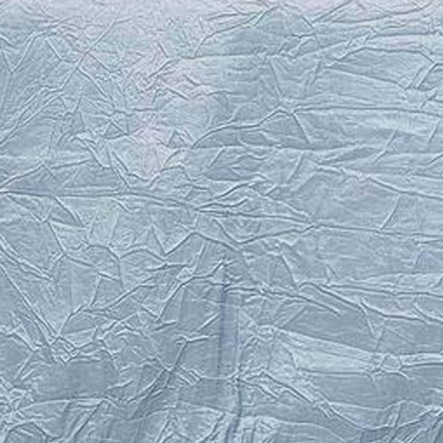 90x90 inches Accordion Crinkle Taffeta Table Overlay - Dusty Blue#whtbkgd
