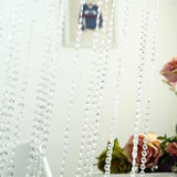 8ft Crystal Diamond Beaded Curtain with Plastic Rod and Adjustable Hooks