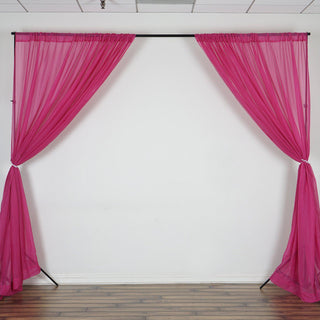 Durable and Versatile Fuchsia Sheer Curtain Panels