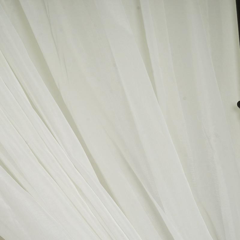Ivory Fire Retardant Sheer Organza Premium Curtain Panel Backdrops With Rod Pockets - 10ftx10ft
