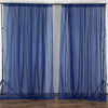 Navy Blue Fire Retardant Sheer Organza Premium Curtain Panel Backdrops With Rod Pockets - 10ftx10ft