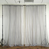 Silver Fire Retardant Sheer Organza Premium Curtain Panel Backdrops With Rod Pockets - 10ftx10ft
