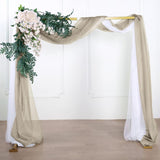 18ft | Natural Wedding Arch Drapery Fabric Window Scarf Valance, Sheer Organza Linen