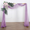 18ft | Violet Amethyst Wedding Arch Drapery Fabric Window Scarf Valance, Sheer Organza Linen
