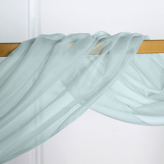 Delicate and Durable: 18ft Ice Blue Rose Sheer Organza Fabric