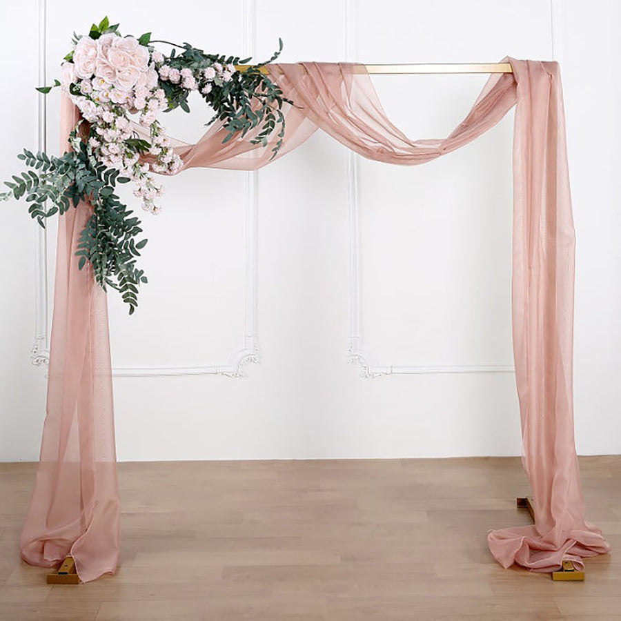 18ft | Dusty Rose Wedding Arch Drapery Fabric Window Scarf Valance, Sheer Organza Linen