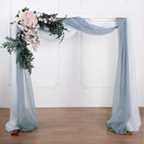 18ft | Dusty Blue Wedding Arch Drapery Fabric Window Scarf Valance, Sheer Organza Linen