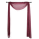 18ft | Burgundy Wedding Arch Drapery Fabric Window Scarf Valance, Sheer Organza Linen