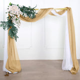 18ft | Champagne Wedding Arch Drapery Fabric Window Scarf Valance, Sheer Organza Linen