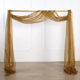 18ft | Gold Wedding Arch Drapery Fabric Window Scarf Valance, Sheer Organza Linen
