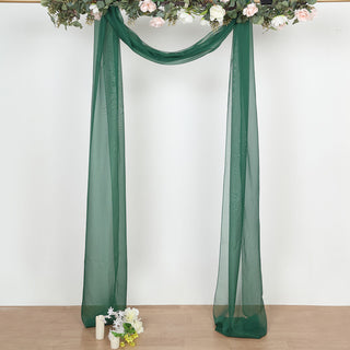 18ft Hunter Emerald Green Sheer Organza Wedding Arch Drapery Fabric