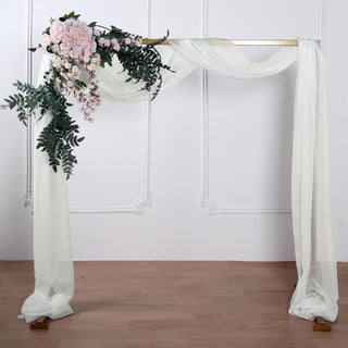 Elegant Ivory Sheer Organza Wedding Arch Drapery Fabric