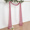 18ft Mauve Cinnamon Rose Sheer Organza Wedding Arch Drapery Fabric, Window Scarf Valance