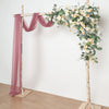 18ft Mauve Cinnamon Rose Sheer Organza Wedding Arch Drapery Fabric, Window Scarf Valance