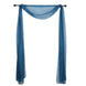 18ft | Navy Blue Wedding Arch Drapery Fabric Window Scarf Valance, Sheer Organza Linen