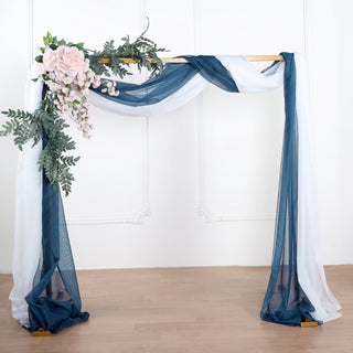 Experience Elite Elegance with our Navy Blue Sheer Organza Fabric