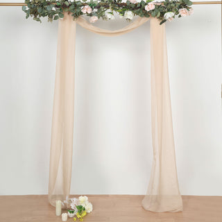 Elegant and Ethereal: 18ft Nude Sheer Organza Wedding Arch Drapery Fabric