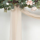 18ft Nude Sheer Organza Wedding Arch Drapery Fabric, Window Scarf Valance