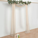 18ft Nude Sheer Organza Wedding Arch Drapery Fabric, Window Scarf Valance