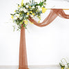 18ft | Terracotta Wedding Arch Drapery Fabric Window Scarf Valance, Sheer Organza Linen