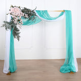 18ft | Turquoise Wedding Arch Drapery Fabric Window Scarf Valance, Sheer Organza Linen