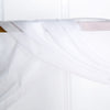 18ft | White Wedding Arch Drapery Fabric Window Scarf Valance, Sheer Organza Linen