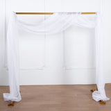 Elegant and Ethereal: 18ft White Sheer Organza Wedding Arch Drapery Fabric