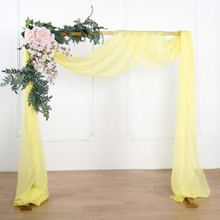 18ft Yellow Sheer Organza Wedding Arch Drapery Fabric