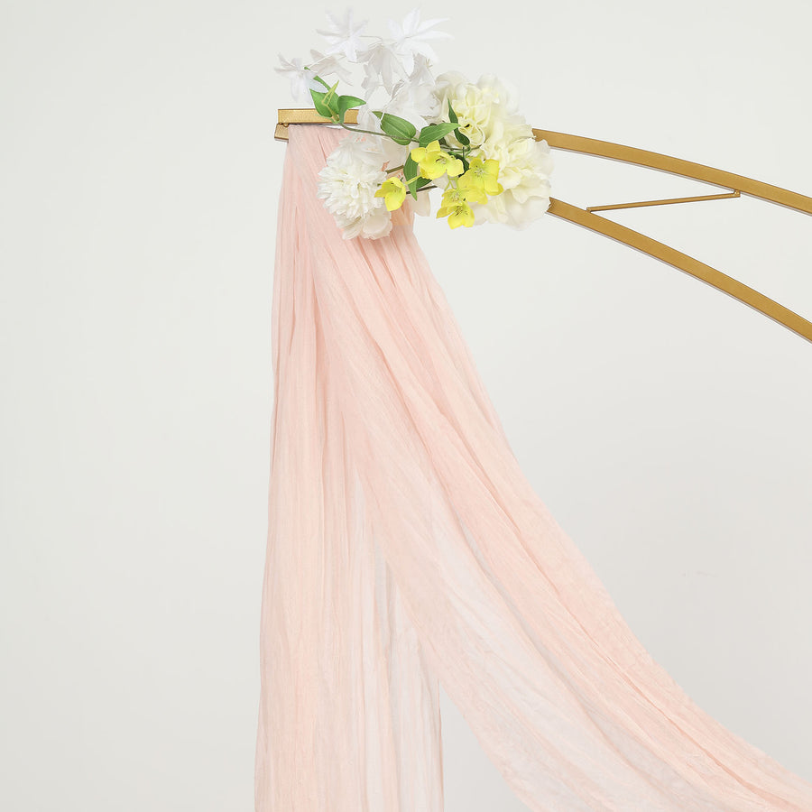 20ft Blush Rose Gold Gauze Cheesecloth Fabric Wedding Arch Drapery, Window Scarf Valance, Boho Decor