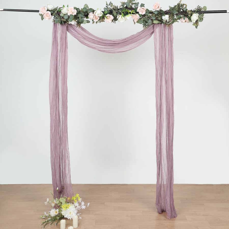 20ft Violet Amethyst Gauze Cheesecloth Fabric Wedding Arch Drapery, Window Scarf Valance, Boho Decor
