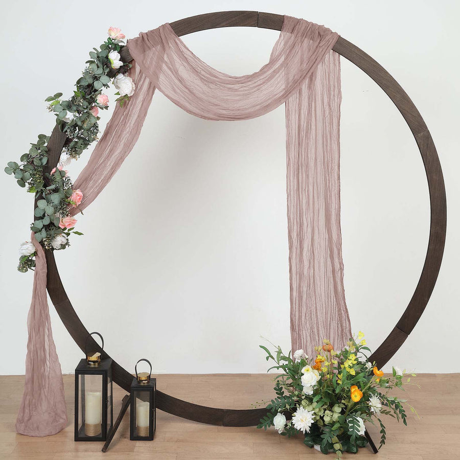 20ft Dusty Rose Gauze Cheesecloth Fabric Wedding Arch Drapery, Window Scarf Valance, Boho Decor