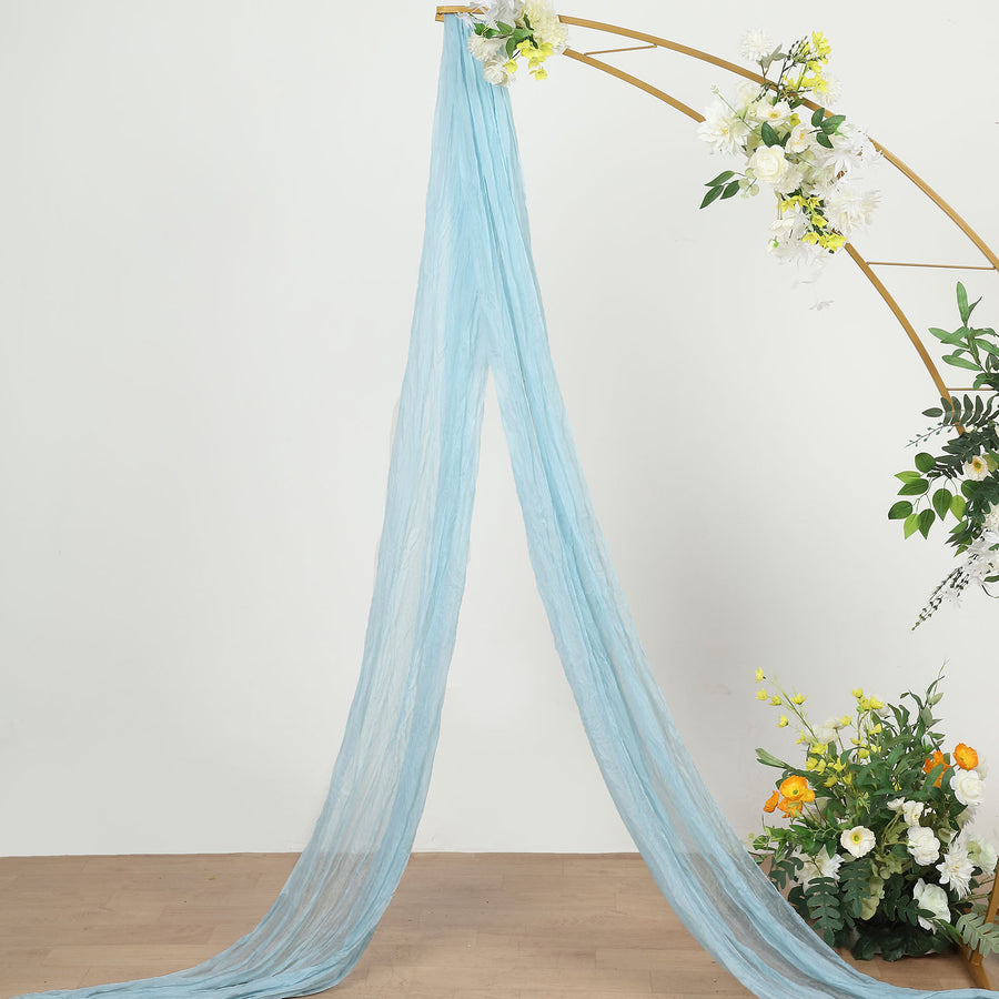 20ft Blue Gauze Cheesecloth Fabric Wedding Arch Drapery, Window Scarf Valance, Boho Decor