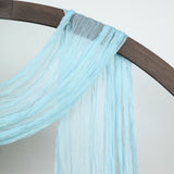 20ft Blue Gauze Cheesecloth Fabric Wedding Arch Drapery, Window Scarf Valance, Boho Decor#whtbkgd