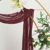 20ft Burgundy Gauze Cheesecloth Fabric Wedding Arch Drapery, Window Scarf Valance, Boho Decor