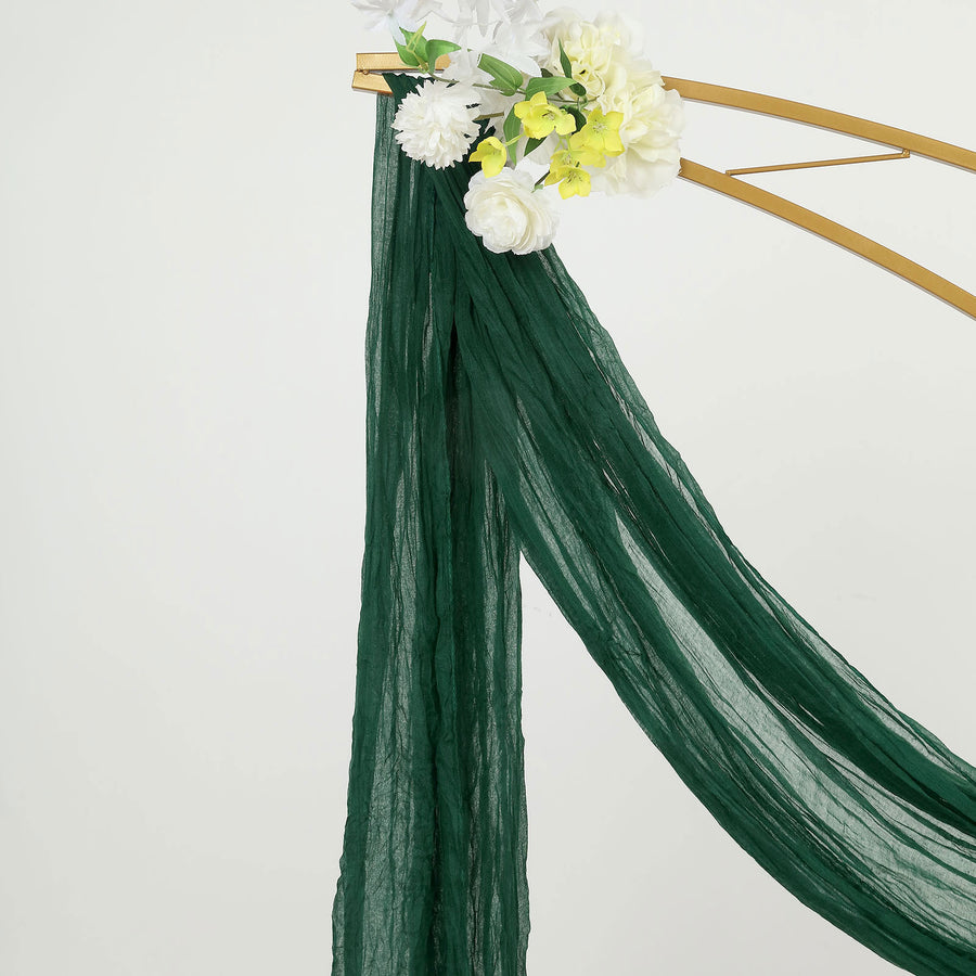 20ft Hunter Emerald Green Gauze Cheesecloth Fabric Wedding Arch Drapery, Window Scarf Valance