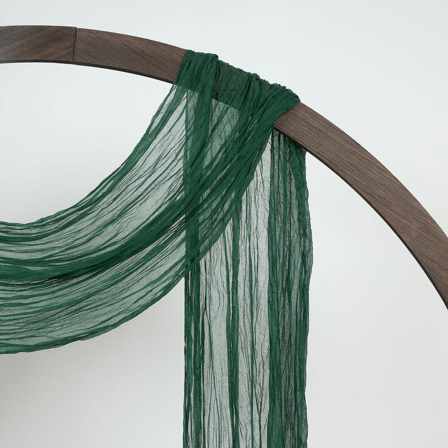 20ft Hunter Emerald Green Gauze Cheesecloth Fabric Arch Drapery, Window Scarf Valance#whtbkgd