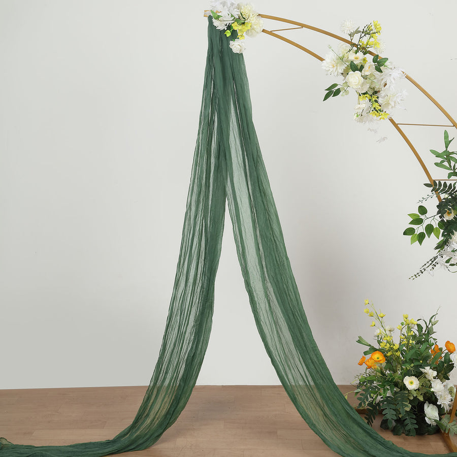 20ft Olive Green Gauze Cheesecloth Fabric Wedding Arch Drapery, Window Scarf Valance, Boho Decor